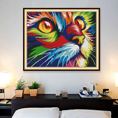 Cross stitch rainbow dog colorful domestic dog