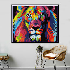 Cross stitch rainbow dog colorful domestic dog