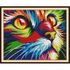 Cross stitch rainbow dog colorful domestic dog