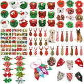50pcs Christmas Dog Bows Pet Cat Dog Pet Bow Tie Bandana Ties Christmas Small Large Dog Grooming Accessories Holiday Supplies