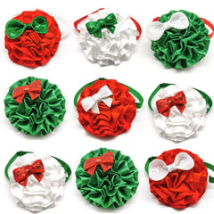 50pcs Christmas Dog Bows Pet Cat Dog Pet Bow Tie Bandana Ties Christmas Small Large Dog Grooming Accessories Holiday Supplies