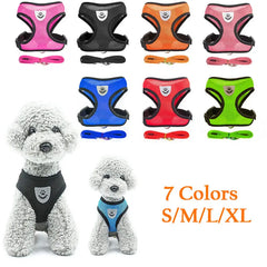 Breathable Mesh Small Dog Pet Harness and Leash Set Puppy Cat Vest Harness Collar For Chihuahua Pug Bulldog Cat