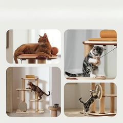 Cat Tree Tower Modular Design with Cat Bed Toy Felt Pads Sisal Scratching Posts 2-Second Setup Sturdy MultiLevel Activity Center