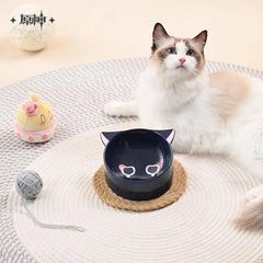 Genshin Impact Official Anime & Game Peripherals Wandere-Fairytale Cat Home Series DIY Ceramic Pet Bowl Cartoon Pet Utensils