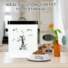 Lovely Pet Food Storage Container with Spoon, Pet Food Bucket, Moisture-Proof Box, Rust-Proof Barrel