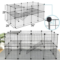 Pet Playpen for Small Animals,Portable Metal Wire Grid Cage Indoor Outdoor Exercise Pen Play Yard for Guinea Pigs,Rabbits,Ferret
