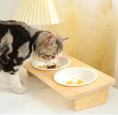 Cat Bowl, Cat Food Bowl, Ceramic Pet Bowl, Cat Rabbit Rabbit Rice Bowl, Drinking Water Integrated Cat and Dog Water Bowl Supplie