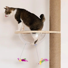 Floor to Ceiling Cat Tree Height 50-120 in Adjustable Cat Tower 5 Tier Hemp Scratching Post High Sturdy Cat Activity