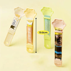 Cat feeder cat strip squeeze spoon pet liquid snack spoon liquid feeding food squeezer without waste cat feeder pet supplies