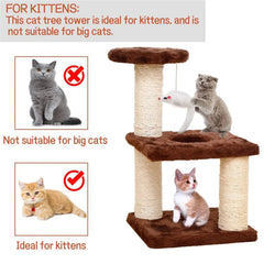 Sturdy Cat Tree Scratching Tower Activity Center Playing House Rest Toy 15.7"