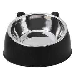 100ML/400ML Cat Dog Bowl 15 Degrees Raised Non Slip Stainless Steel Puppy Drinking Water Feeder Safeguard Neck Pet Accessories