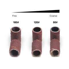 100/50pcs Sanding Cap Bands for Electric Manicure Machine 180/120/80 Grit Nail Drill Grinding Bit Files Pedicure Tool Set Brown