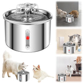 2L Stainless Steel Pet Water Feeder Cat Automatic Water Fountain Electric Mute for Cat Dog Filter Fountain Smart Drinking Bowl