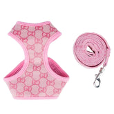 Designer Pet Cat Dog Harness Lead Set Leash Reversible Luxury Dog Vest Harness For Small Dogs Chihuahua Pug Chest Strap Puppy