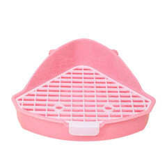 Pet Cage Toilet High Fence Small Toilet Litter Pan Potty Trainer for Bunnies Ferrets Hamsters Cats