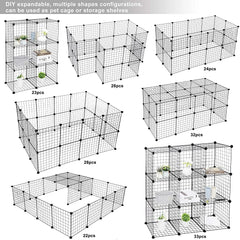 Pet Playpen for Small Animals,Portable Metal Wire Grid Cage Indoor Outdoor Exercise Pen Play Yard for Guinea Pigs,Rabbits,Ferret