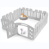 Basics Foldable Dog Pet Exercise Playpen With Door Portable Dog Fence For Secure Play Outdoor Freestanding Dog Gate Pen