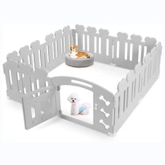 Basics Foldable Dog Pet Exercise Playpen With Door Portable Dog Fence For Secure Play Outdoor Freestanding Dog Gate Pen