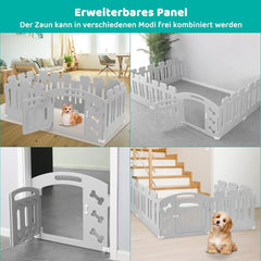 Basics Foldable Dog Pet Exercise Playpen With Door Portable Dog Fence For Secure Play Outdoor Freestanding Dog Gate Pen