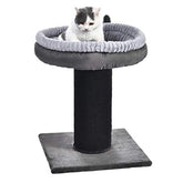 Cat Scratcher Post with Plush Cat Bed Sturdy Furniture Protection Perch Play Rest Cat Bed with Scratching Post for Cats Kitties