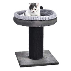 Cat Scratcher Post with Plush Cat Bed Sturdy Furniture Protection Perch Play Rest Cat Bed with Scratching Post for Cats Kitties
