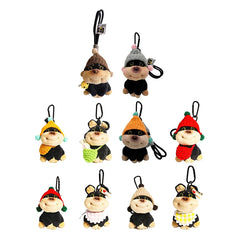 Cute Bee Puppy Plush Toy Keychain Cartoon Dog Soft Stuffed Doll Pendant Car Key Ring Backpack Bag Decor Kid Gift
