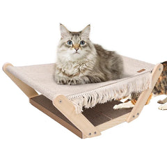 Cat Accesorios Adjustable Wood Cat Bed Tree Solid Wood Raised Pet Hammock