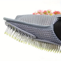 1Pc Pet Hair Comb Massage Gloves, Gentle and Effective Dog Bath Brush Off Grooming Gloves, Suitable for Dogs and Cats