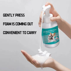 Pet Leave-in Body Wash for Dogs and Cats Rinse Foam Pet Dry Shampoo Mousse Bath strengthens and cleans pet fur to remove odors