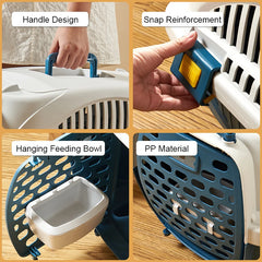 Luxury Air Transport Portable Plastic Pet Soft Crate Kennel Cages Small Animal Dog Travel Carriers Houses With Handle
