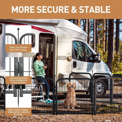 Metal Dog Playpen, 32" Inch Height 32Panels, Ideal Dog Fence for Large/Medium/Small Dogs Indoor & Outdoor Bliss, Perfect Dog Pen