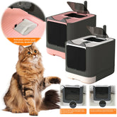 Front Entry Top Exit Cat Litter Tray Box with Scoop and Drawer Fully Enclosed Deodorant Cat Pet Toilet Cleaning Sandbox Basin