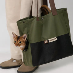 HiDREAM®Canvas Shoulder Bag for Cat and Dog Travel, Pet Carrier, Original Design, Fashion Pattern