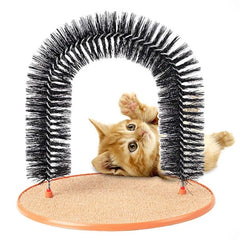 Cat Scratching Arch with Brush Cats Massage Scratcher Post Toy Pet Kitten Scratching Board Indoor Cat Entertainment Toy