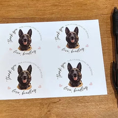 Personalizable Picture Dog Wedding Stickers / Thank You for Celebrating my Humans / Pet Wedding Treat Bags Labels / Custom Text