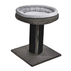 Cat Scratcher Post with Plush Cat Bed Sturdy Furniture Protection Perch Play Rest Cat Bed with Scratching Post for Cats Kitties