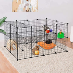 Pet Playpen for Small Animals,Portable Metal Wire Grid Cage Indoor Outdoor Exercise Pen Play Yard for Guinea Pigs,Rabbits,Ferret
