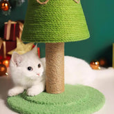 Christmas Tree Cat Scratching Post Christmas Tree Design Cat Scratcher Durable Plush Ball Toy Scratch Pad for Cats for Christmas