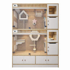 2023 Pet Accessories wooden wall mounted cat ladder with jute rope Cat shelves and perches for wall cat window porch