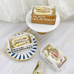 50pcs Transparent PET Bag Homemade Sandwich Bread Toast Hamburg Food Packing Bags For Party Supplies