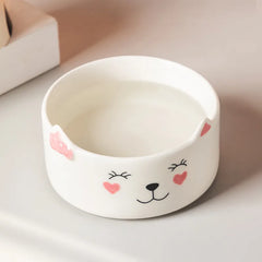 Cat Bowl Ceramic High Foot Oblique Mouth Protects Cervical Spine Dog Food Feeder Prevent Overturning Pet Rice Bowl Snack Bowl