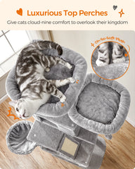 Multi Level cat tree Condo for Indoor Cats 206 cm Large Cat Tower with 13 Scratching Posts
