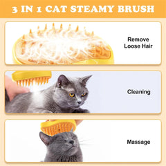 Cat Dog Steamy Brush 3 in 1 Steam Brush Electric Sprayer Hair Removal Comb For Massage Pet Grooming Electric Sprays Massage Comb