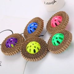 Pet Cat Toys Corrugated Paper Plastic Ball Soundmaking Cat Claw Board Pet Supplies