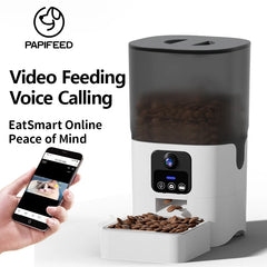 PAPIFEED cat automatic feeder visual cat food dog food wifi intelligent timed quantitative pet food dispenser 6L video model cat