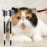 Dog Tear Stain Remover Comb Pet Eye Comb Double-Head Stain Comb 2pcs Portable Pet Eye Cleaning Brush Eye Booger Remover For