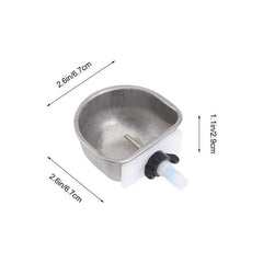 2Sets Rabbit Water Fountain Hamster Bunny Rabbit Cage Hanging Water Bowl Pet Cage Water Feeder Stainless Steel Feeding Bowls