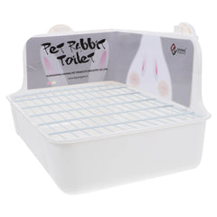 Hamster Pet Rabbit Potty Litter Pan Indoor Bunny Tray for Dogs Small Sand Basin Toilet White Training