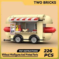 City Car Model Moc Building Bricks Hot Dog Fast Food Truck Technology Modular Blocks Gifts Christmas Toys DIY Sets Assembly
