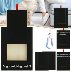 Dog Nail Scratch Board Height Adjustable with Built-in Treat Box Wooden Puppy Nail Grinding Pad Treat Drawer Board Foldable